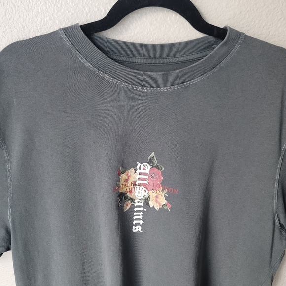 AllSaints Oshiba Crewneck Short Sleeve Graphic Tee, Size Small, Washed Black - Picture 3 of 10